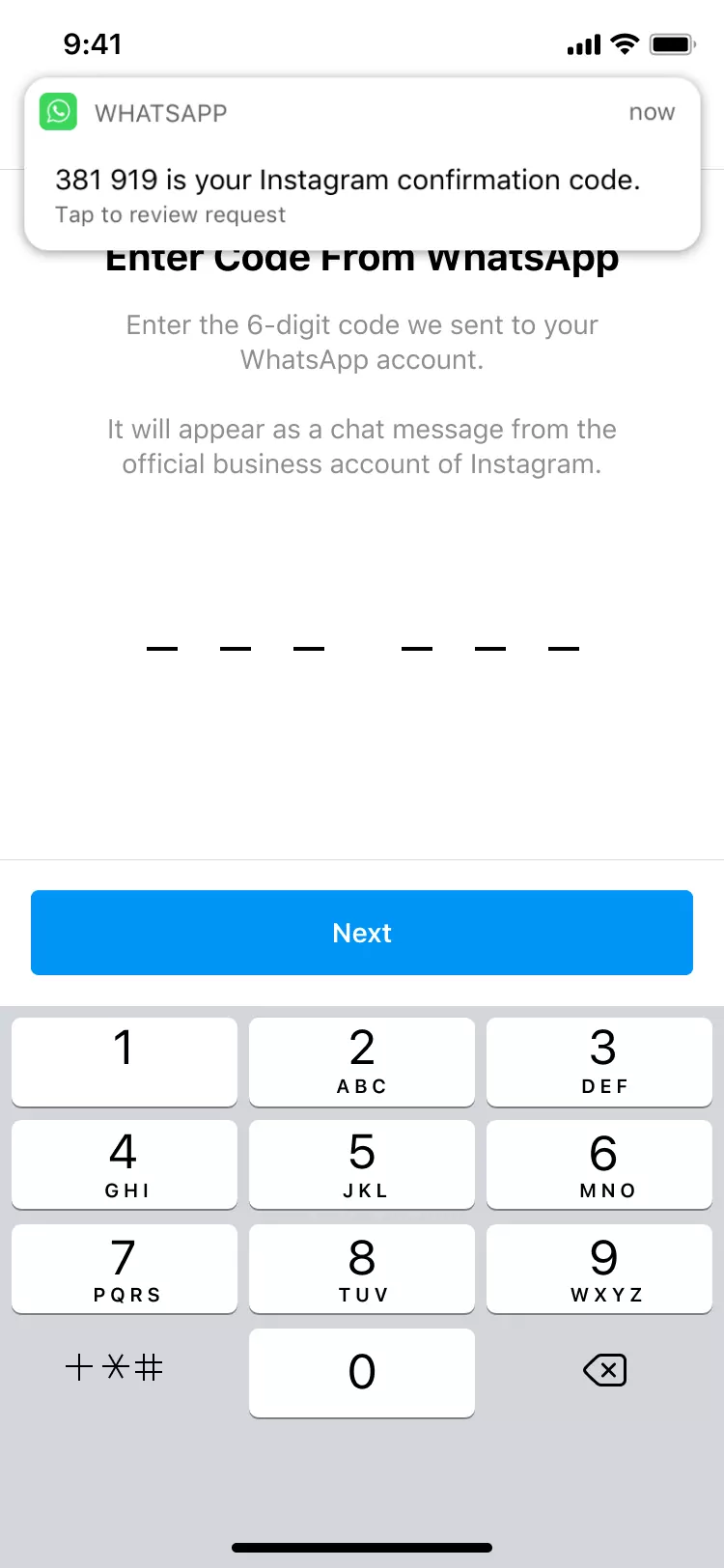 Password screen